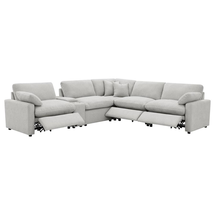 Collins 6-piece Modular Power Reclining Sectional Grey view 4