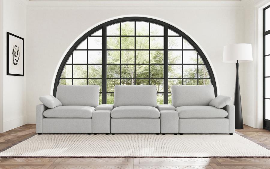 Collins 5-Piece Power Reclining Home Theater Seating Grey view 2