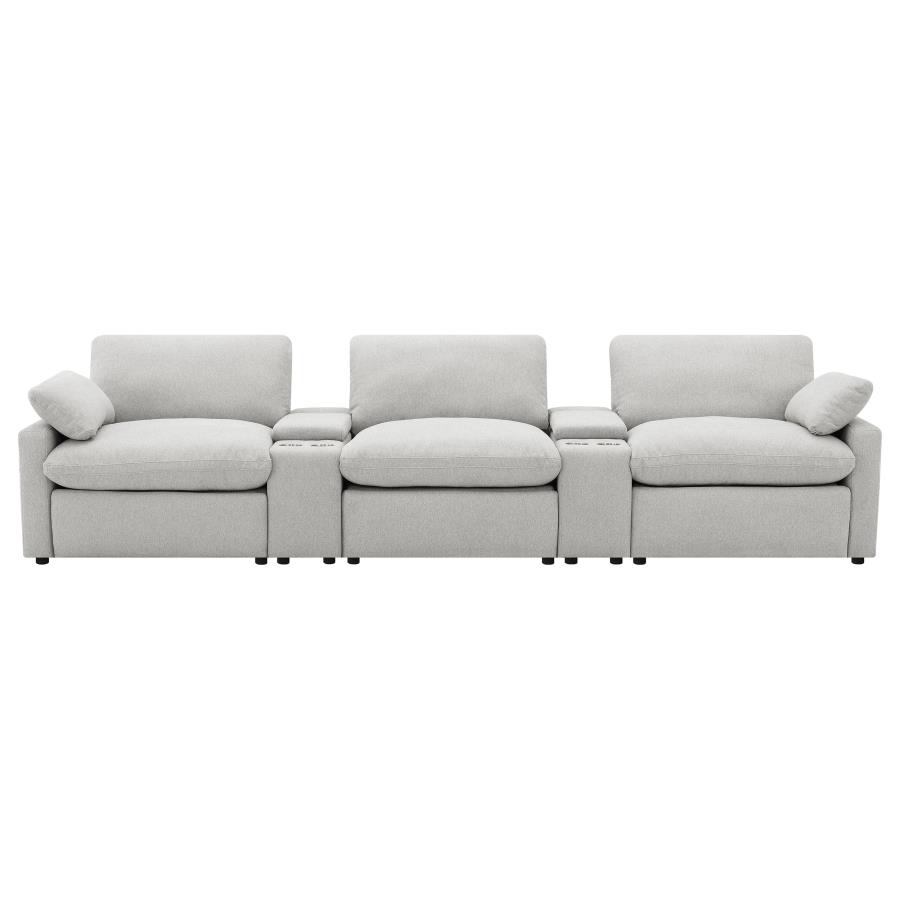 Collins 5-Piece Power Reclining Home Theater Seating Grey view 5
