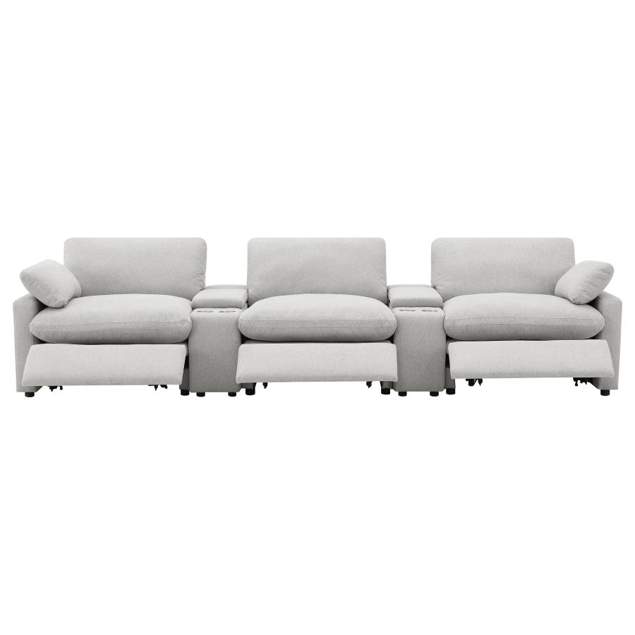 Collins 5-Piece Power Reclining Home Theater Seating Grey view 6