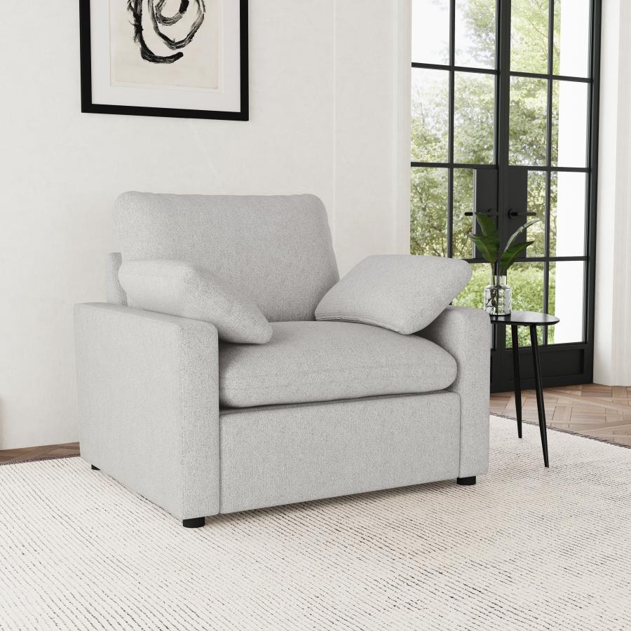 Collins Upholstered Power Recliner Chair Grey view 2