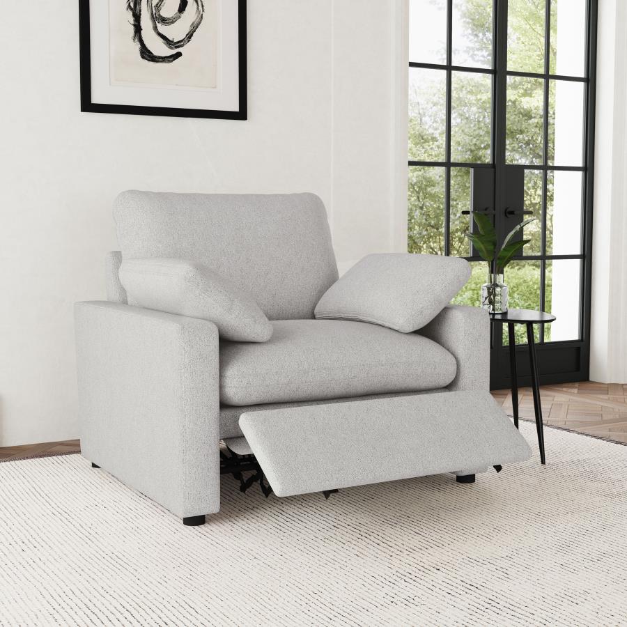 Collins Upholstered Power Recliner Chair Grey view 3
