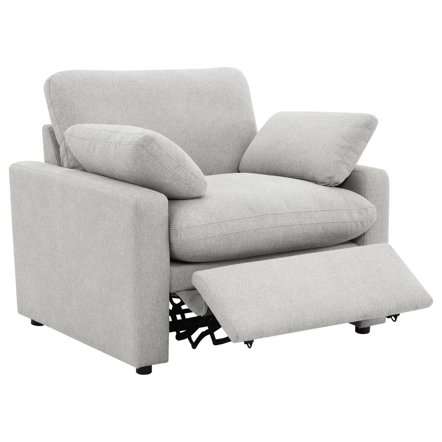 Collins Upholstered Power Recliner Chair Grey view 4