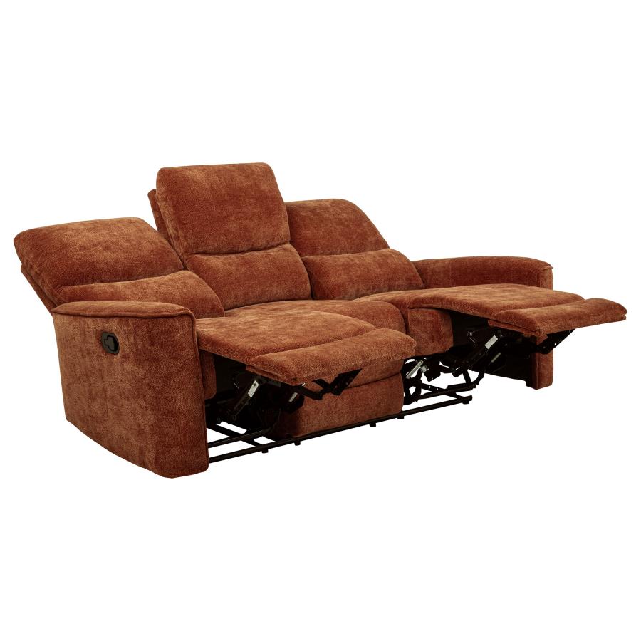 Navarro 2-piece Upholstered Reclining Sofa Set Orange view 6