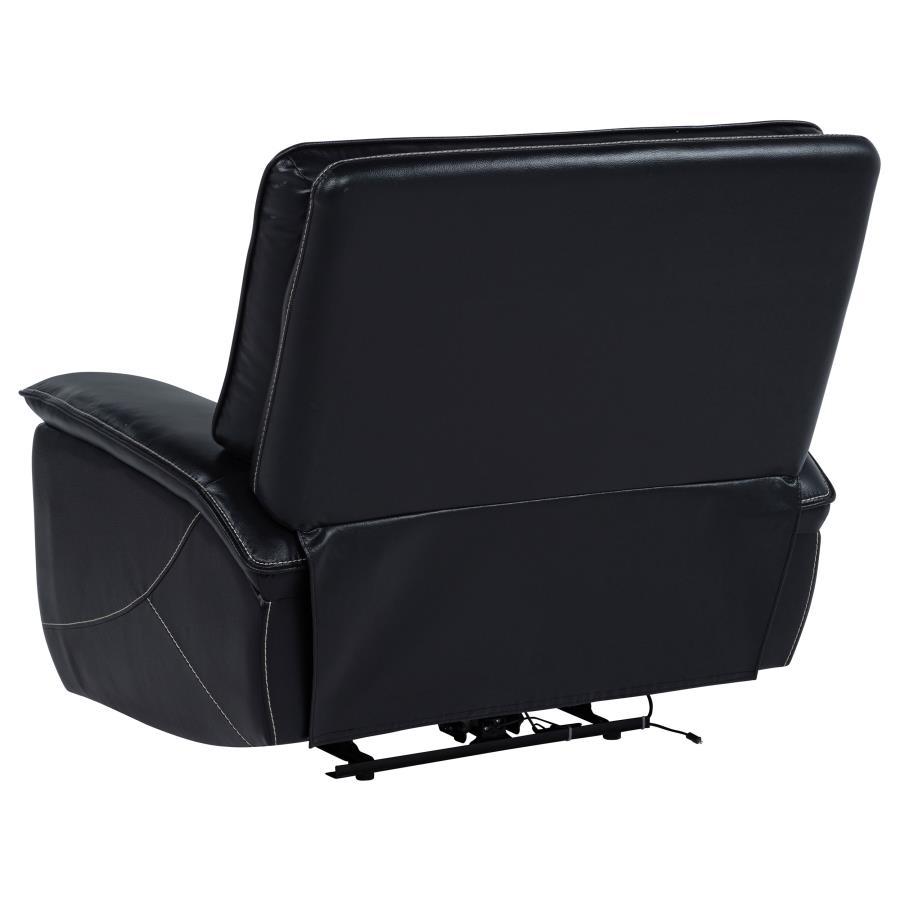 Hewitt Leather Upholstered Dual Power Recliner Chair Black view 6