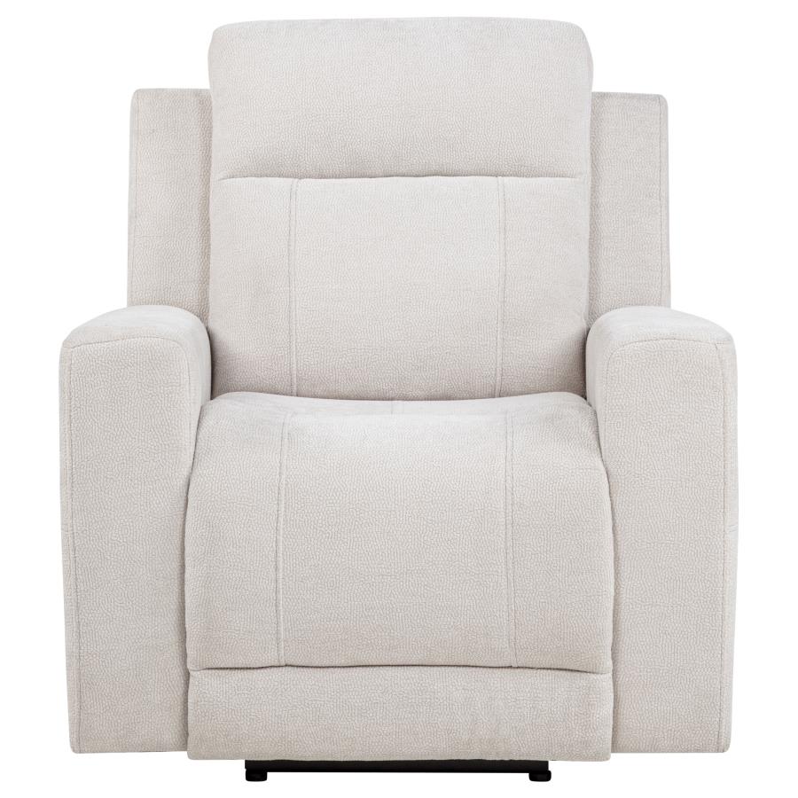 Kennett Chenille Upholstered Power Recliner Chair Ivory view 5