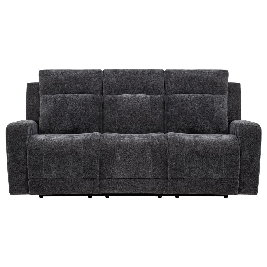 Kennett Chenille Upholstered Power Reclining Sofa Dark Grey view 5
