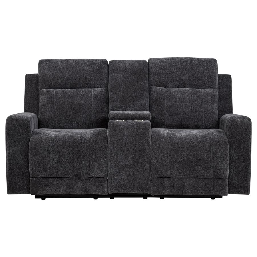 Kennett Chenille Upholstered Power Reclining Loveseat Grey view 5