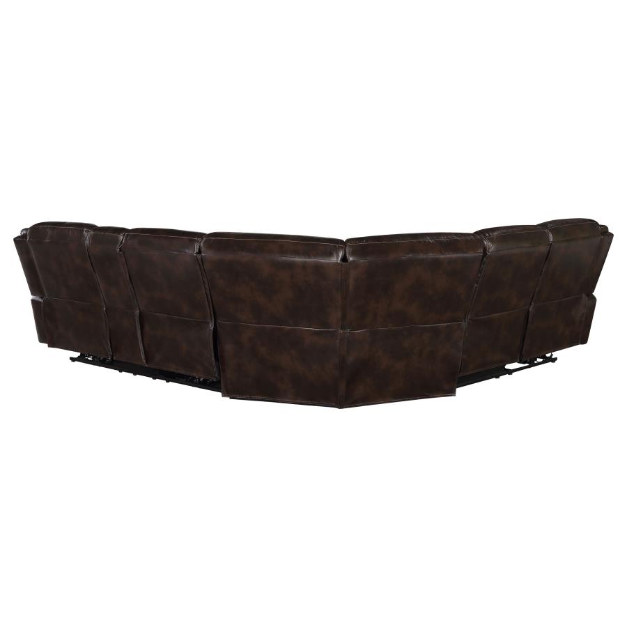 Sycamore Upholstered Power Reclining Sectional Sofa Brown view 6