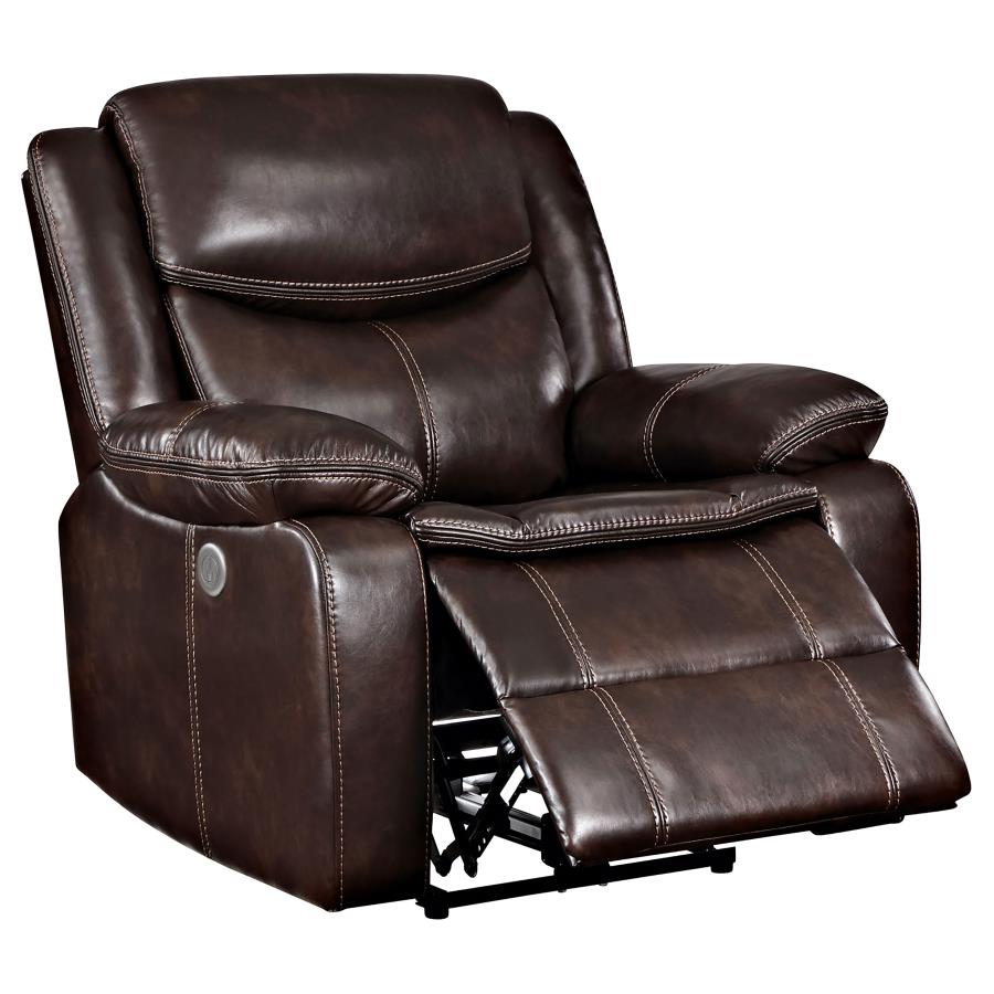 Sycamore Upholstered Power Recliner Chair Dark Brown view 4