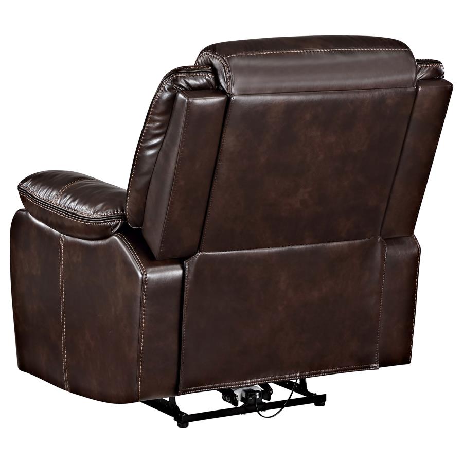 Sycamore Upholstered Power Recliner Chair Dark Brown view 6