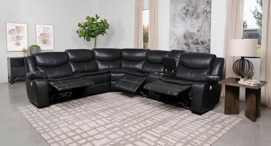 Sycamore Upholstered Power Reclining Sectional Sofa Grey view 3