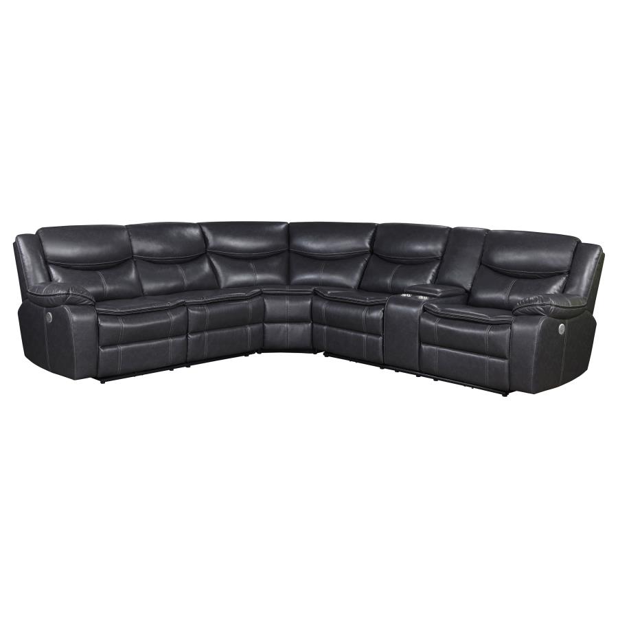 Sycamore Upholstered Power Reclining Sectional Sofa Grey view 4
