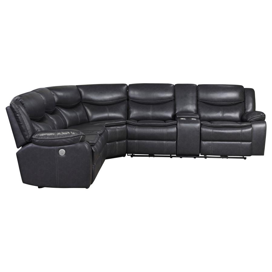 Sycamore Upholstered Power Reclining Sectional Sofa Grey view 7