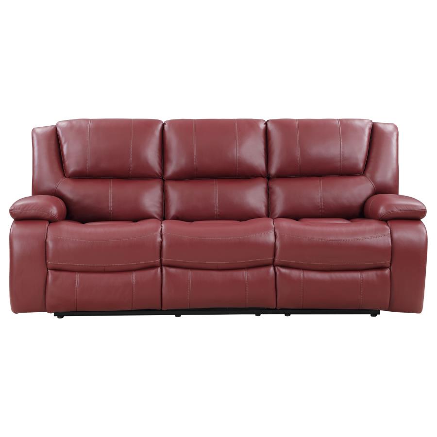 Camila 2-piece Upholstered Reclining Sofa Set Red view 5