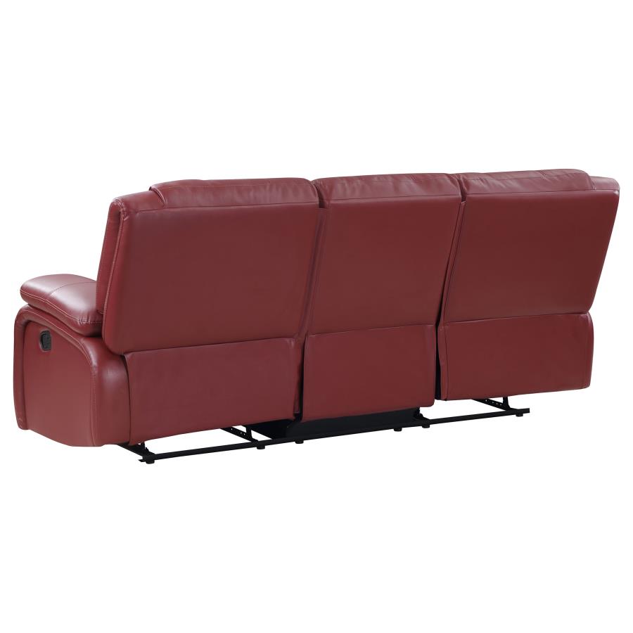 Camila Upholstered Motion Reclining Sofa Red view 6