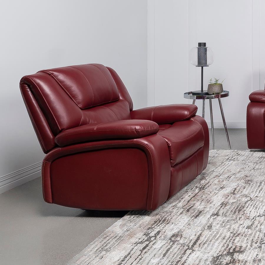Camila Upholstered Glider Recliner Chair Red view 2