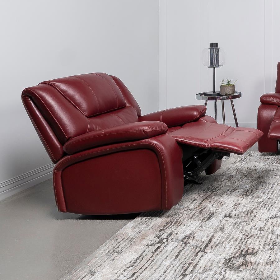 Camila Upholstered Glider Recliner Chair Red view 3