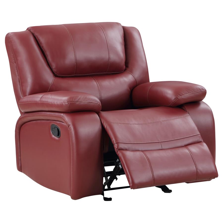 Camila Upholstered Glider Recliner Chair Red view 4