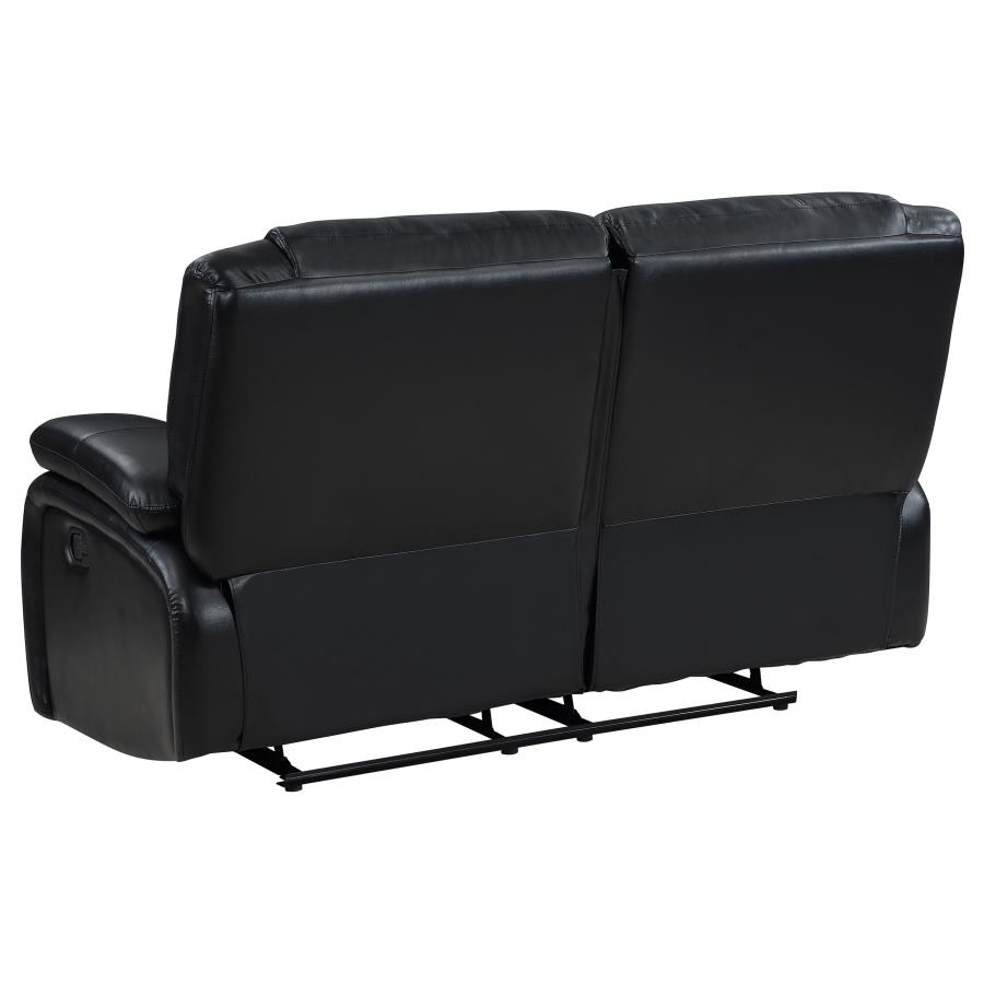 Camila Upholstered Motion Reclining Loveseat Black view 6