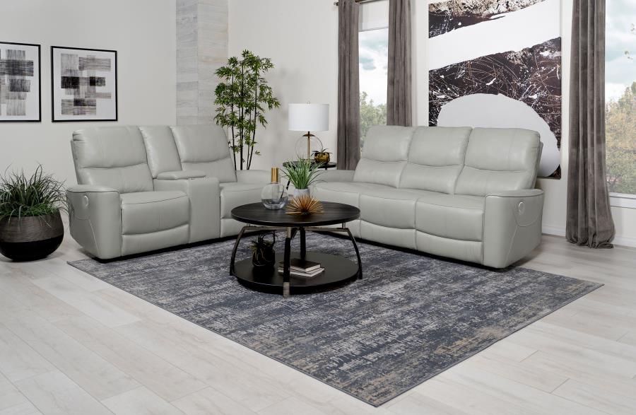 Greenfield 2-piece Power Reclining Sofa Set Dove Grey view 2