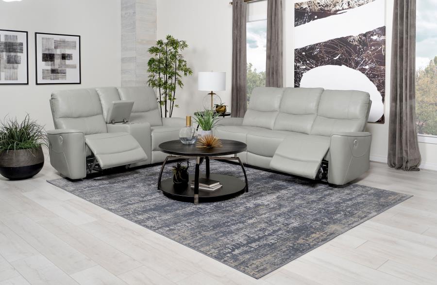Greenfield 2-piece Power Reclining Sofa Set Dove Grey view 3
