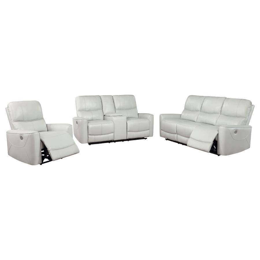 Greenfield 3-piece Power Reclining Sofa Set Dove Grey view 3