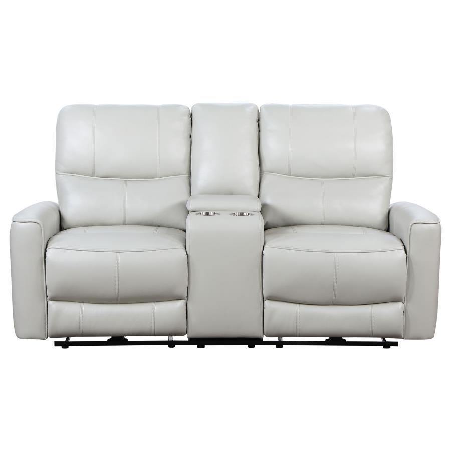 Greenfield Upholstered Power Reclining Loveseat Dove Grey view 4
