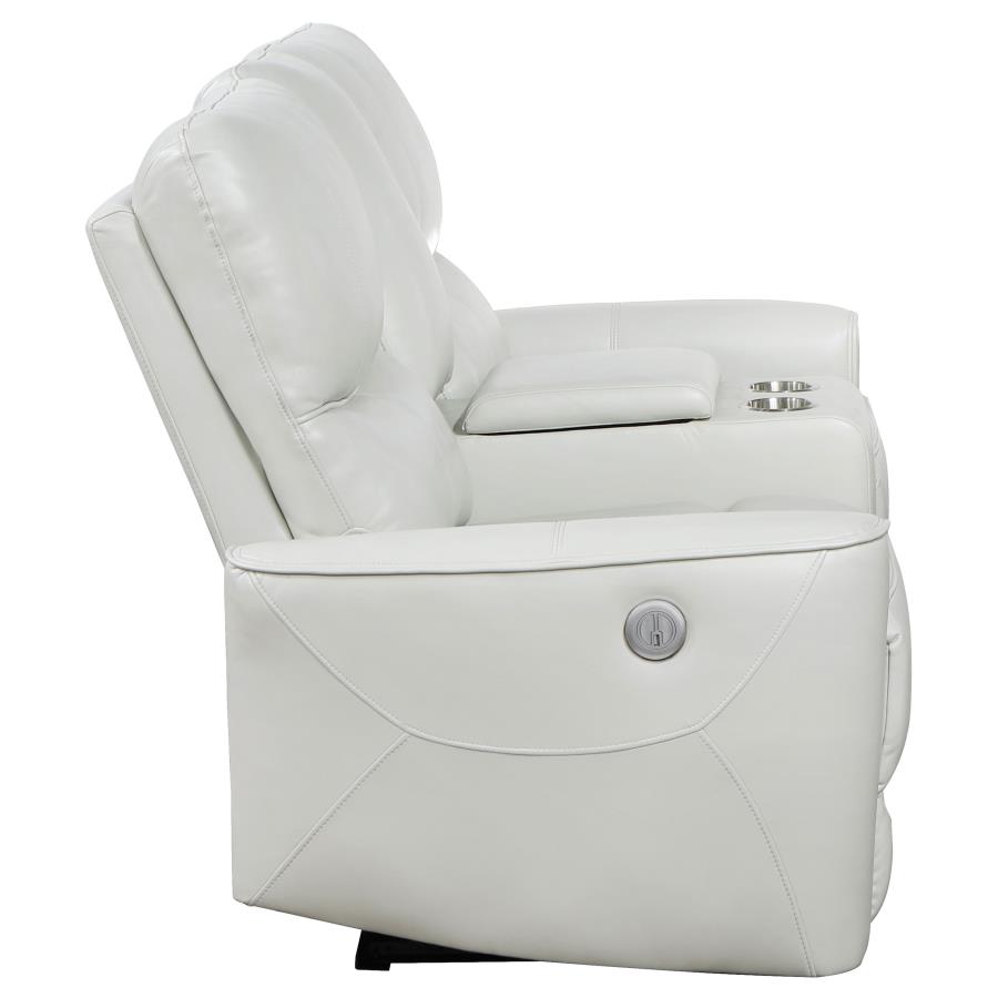 Greenfield Upholstered Power Reclining Loveseat Dove Grey view 6