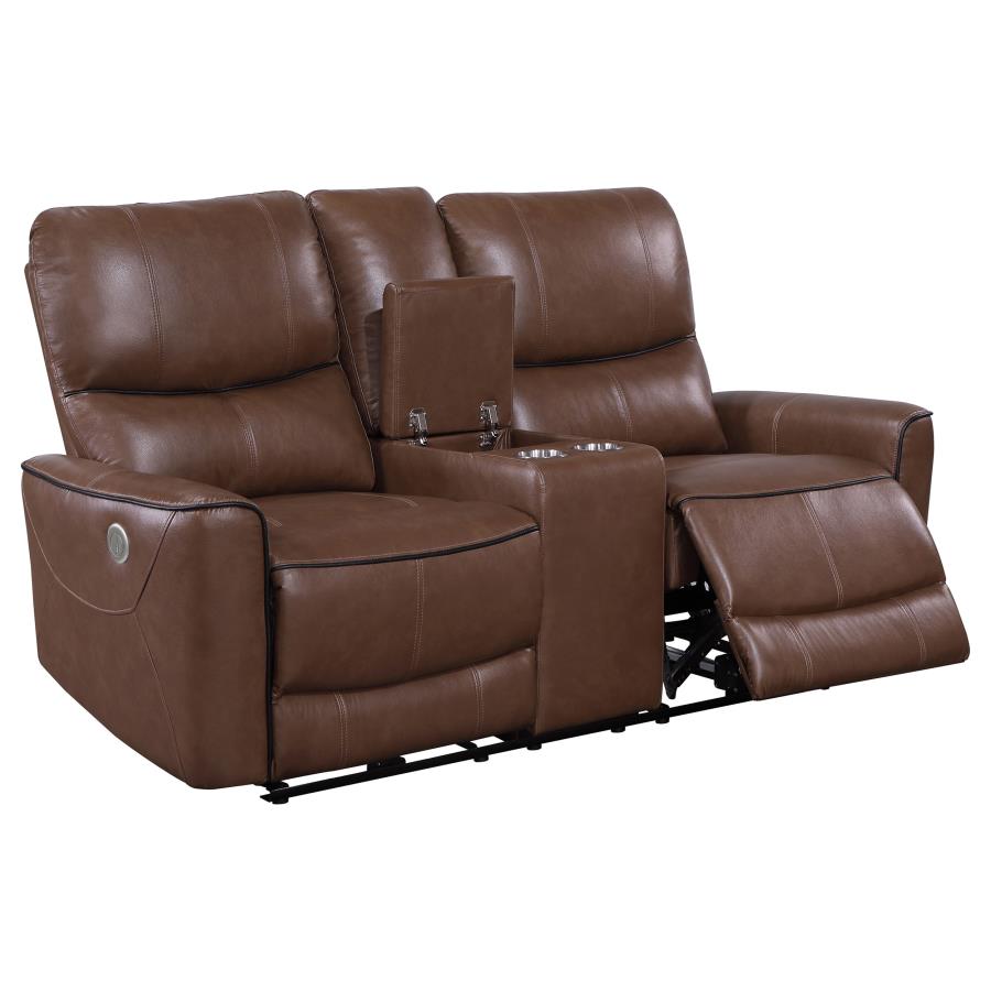 Greenfield 3-piece Power Reclining Sofa Set Saddle Brown view 4