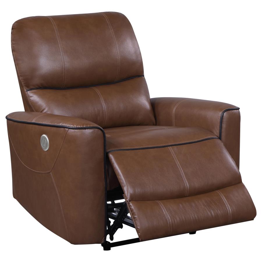 Greenfield 3-piece Power Reclining Sofa Set Saddle Brown view 7