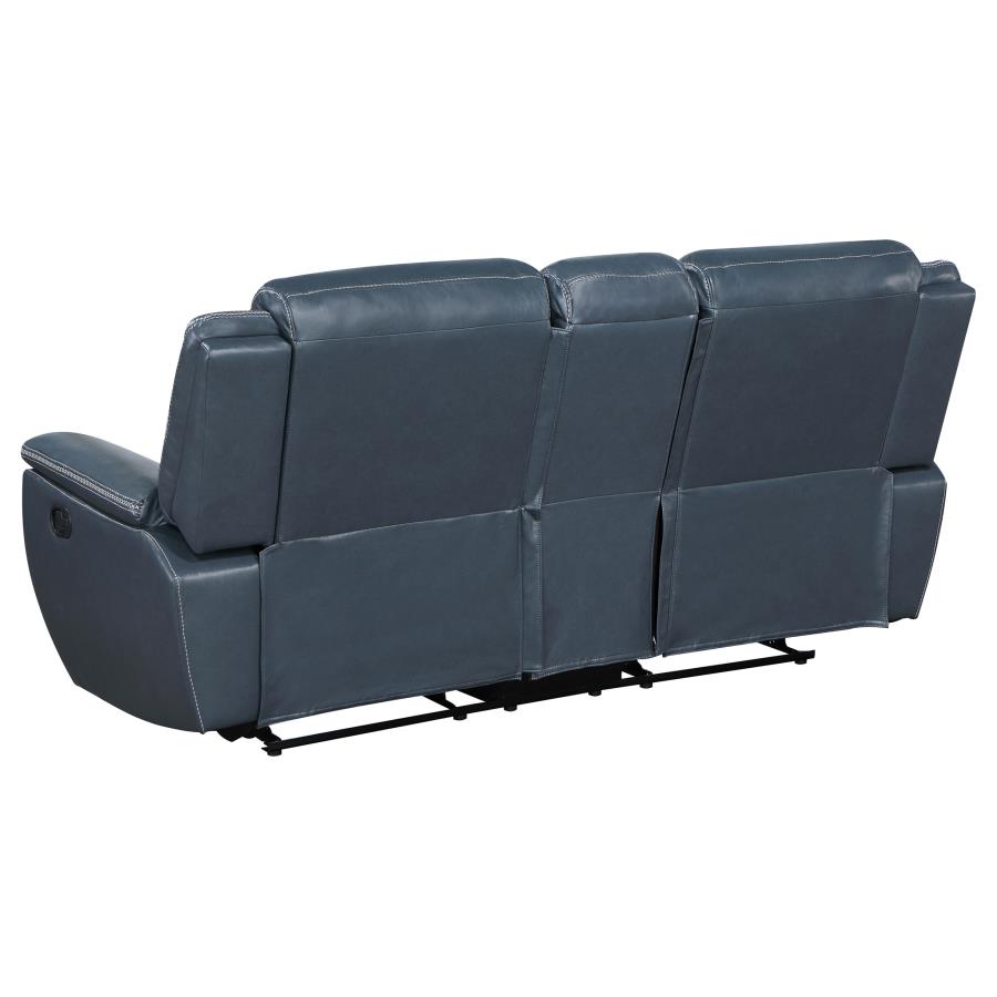 Sloane 3-piece Upholstered Reclining Sofa Set Blue view 7
