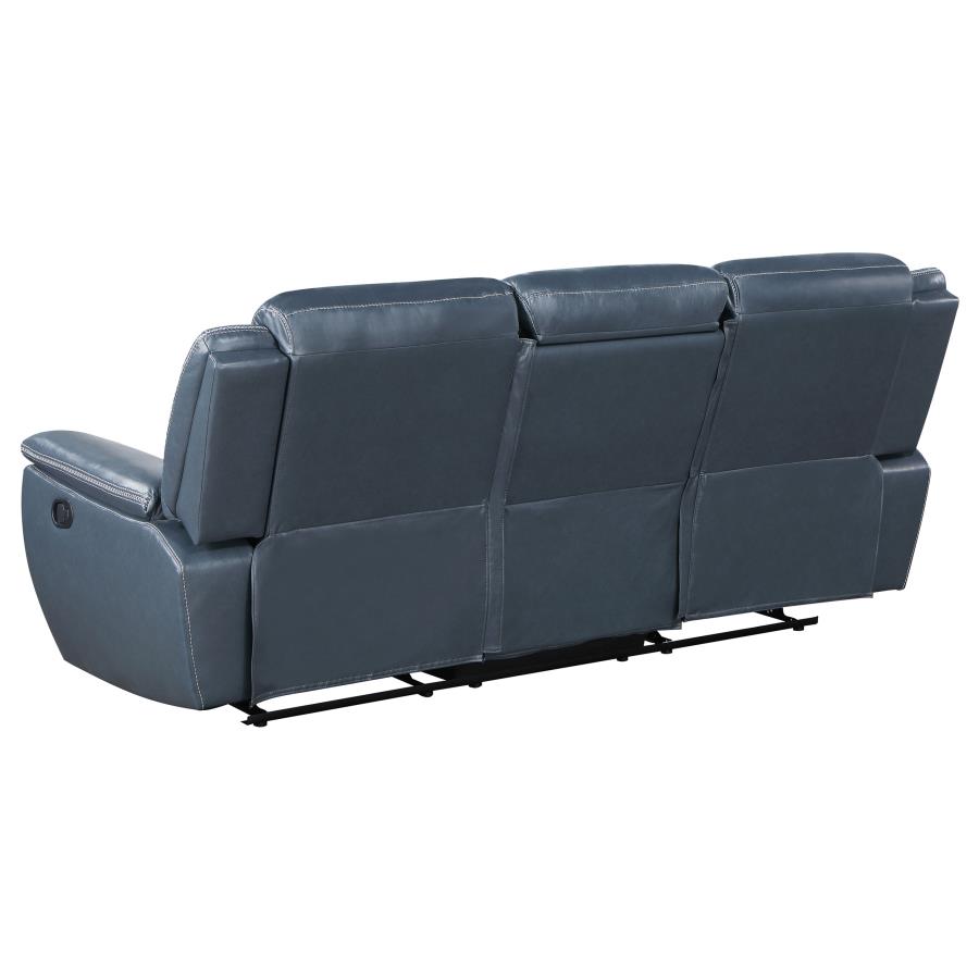 Sloane Upholstered Padded Arm Reclining Sofa Blue view 5