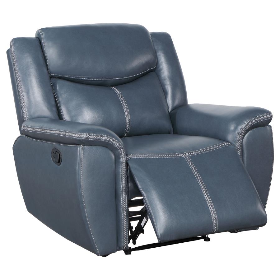 Sloane Upholstered Padded Arm Recliner Chair Blue view 3