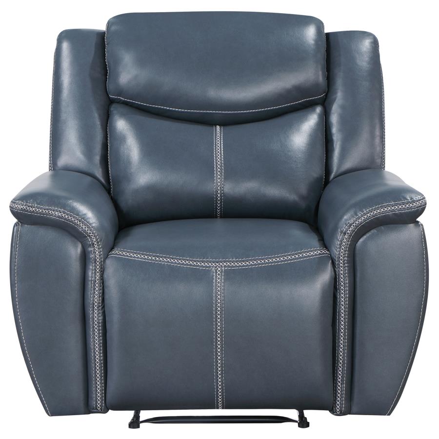 Sloane Upholstered Padded Arm Recliner Chair Blue view 4