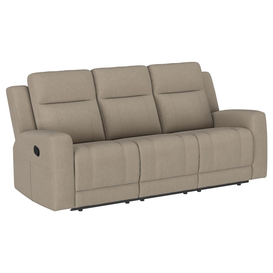 Brentwood 3-piece Upholstered Reclining Sofa Set Taupe view 3