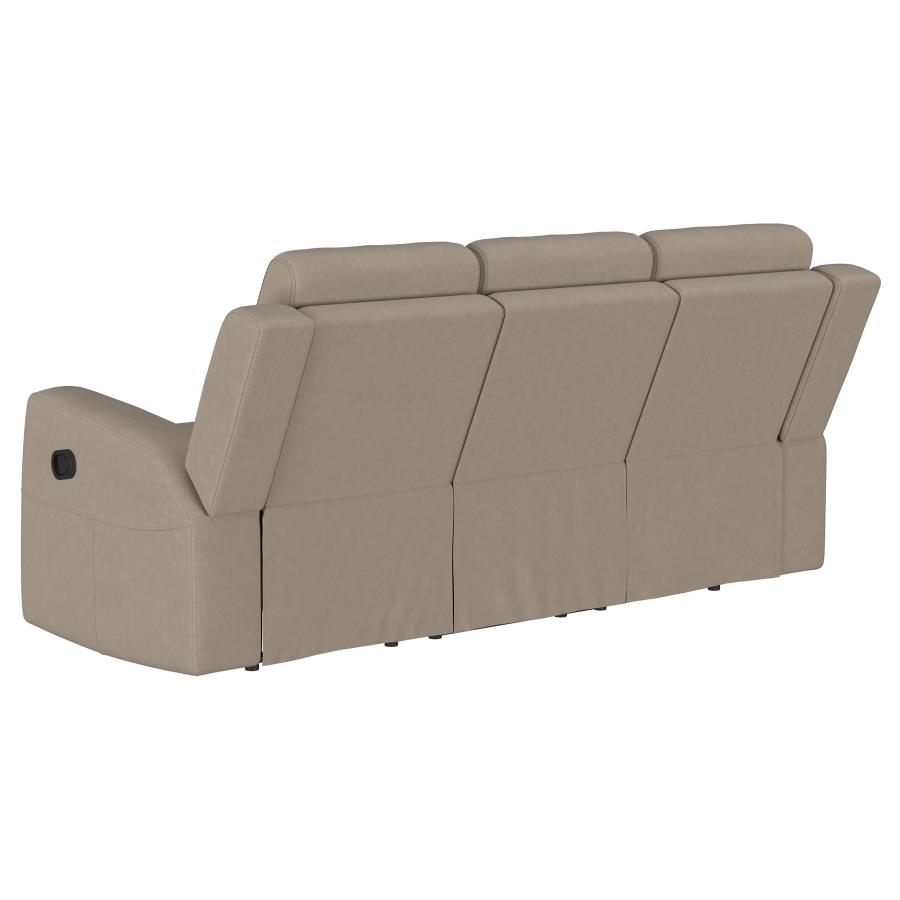 Brentwood 3-piece Upholstered Reclining Sofa Set Taupe view 5