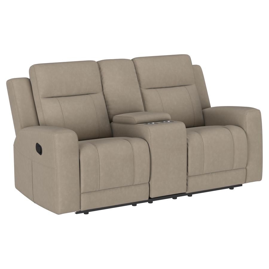 Brentwood 3-piece Upholstered Reclining Sofa Set Taupe view 6