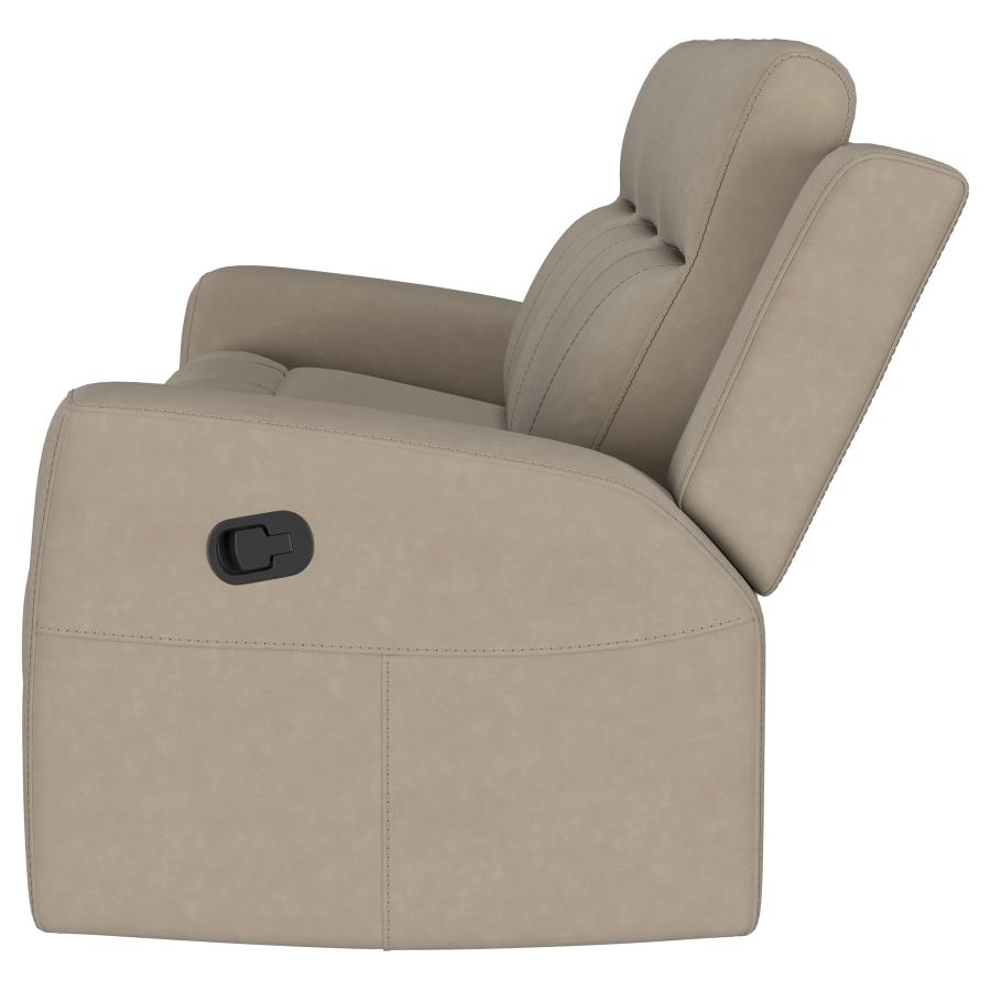 Brentwood Upholstered Motion Reclining Sofa Taupe view 5