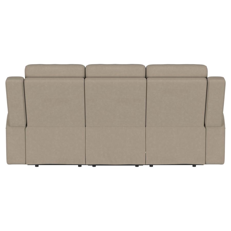Brentwood Upholstered Motion Reclining Sofa Taupe view 7