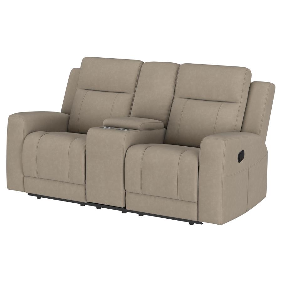 Brentwood Upholstered Motion Reclining Loveseat Taupe view 5