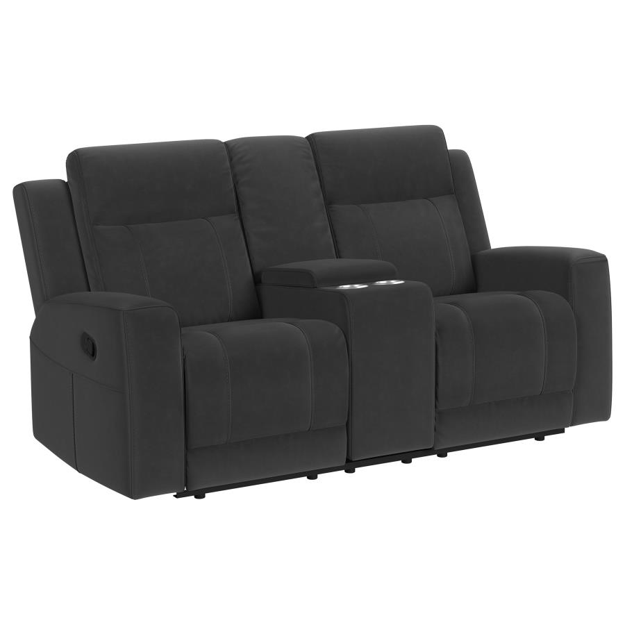 Brentwood 2-piece Upholstered Reclining Sofa Set Charcoal view 7