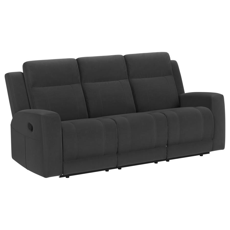 Brentwood 3-piece Upholstered Reclining Sofa Set Charcoal view 3