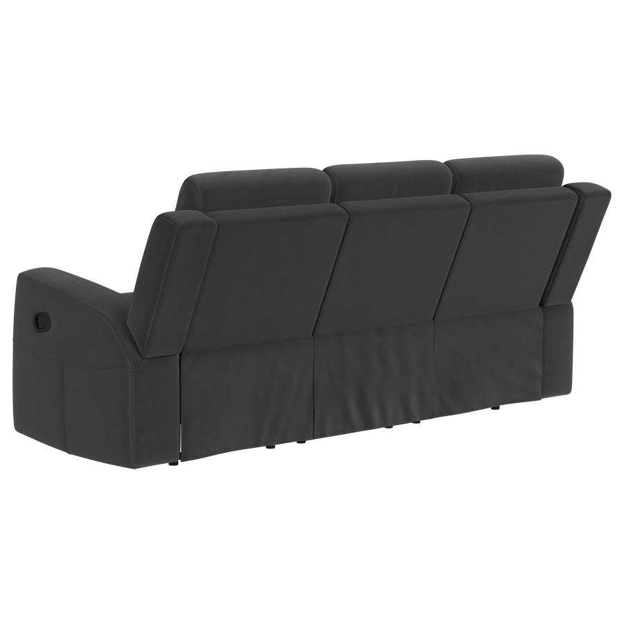 Brentwood 3-piece Upholstered Reclining Sofa Set Charcoal view 5