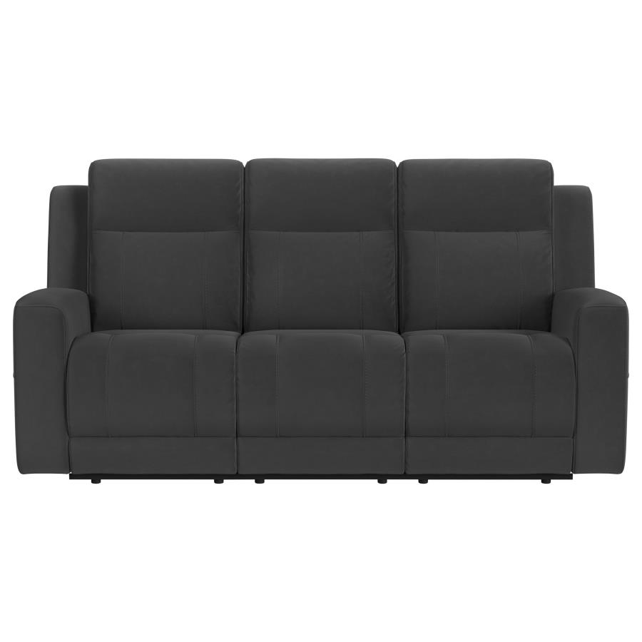 Brentwood Upholstered Motion Reclining Sofa Dark Charcoal view 3