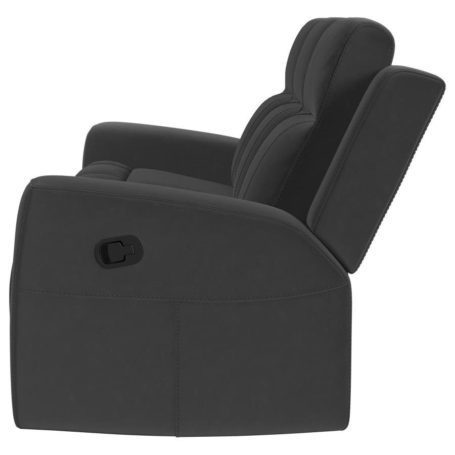 Brentwood Upholstered Motion Reclining Sofa Dark Charcoal view 5