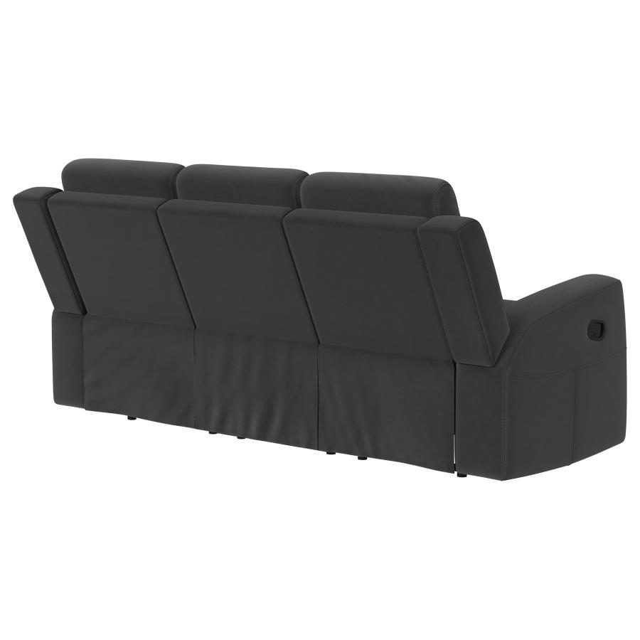 Brentwood Upholstered Motion Reclining Sofa Dark Charcoal view 7