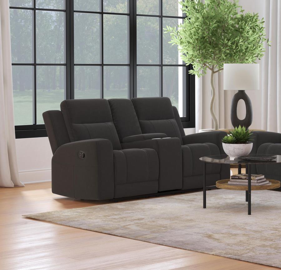 Brentwood Upholstered Reclining Loveseat Dark Charcoal view 2