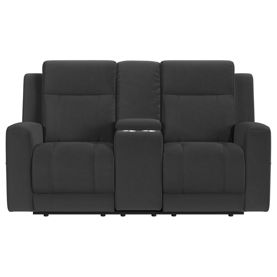 Brentwood Upholstered Reclining Loveseat Dark Charcoal view 3
