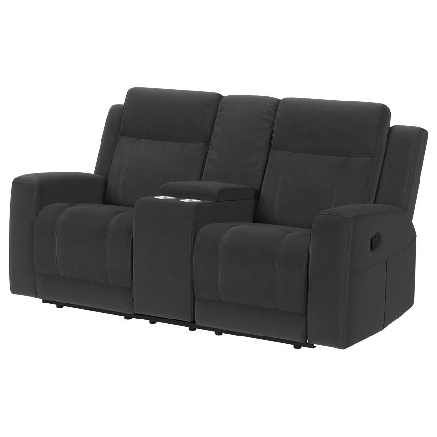 Brentwood Upholstered Reclining Loveseat Dark Charcoal view 4